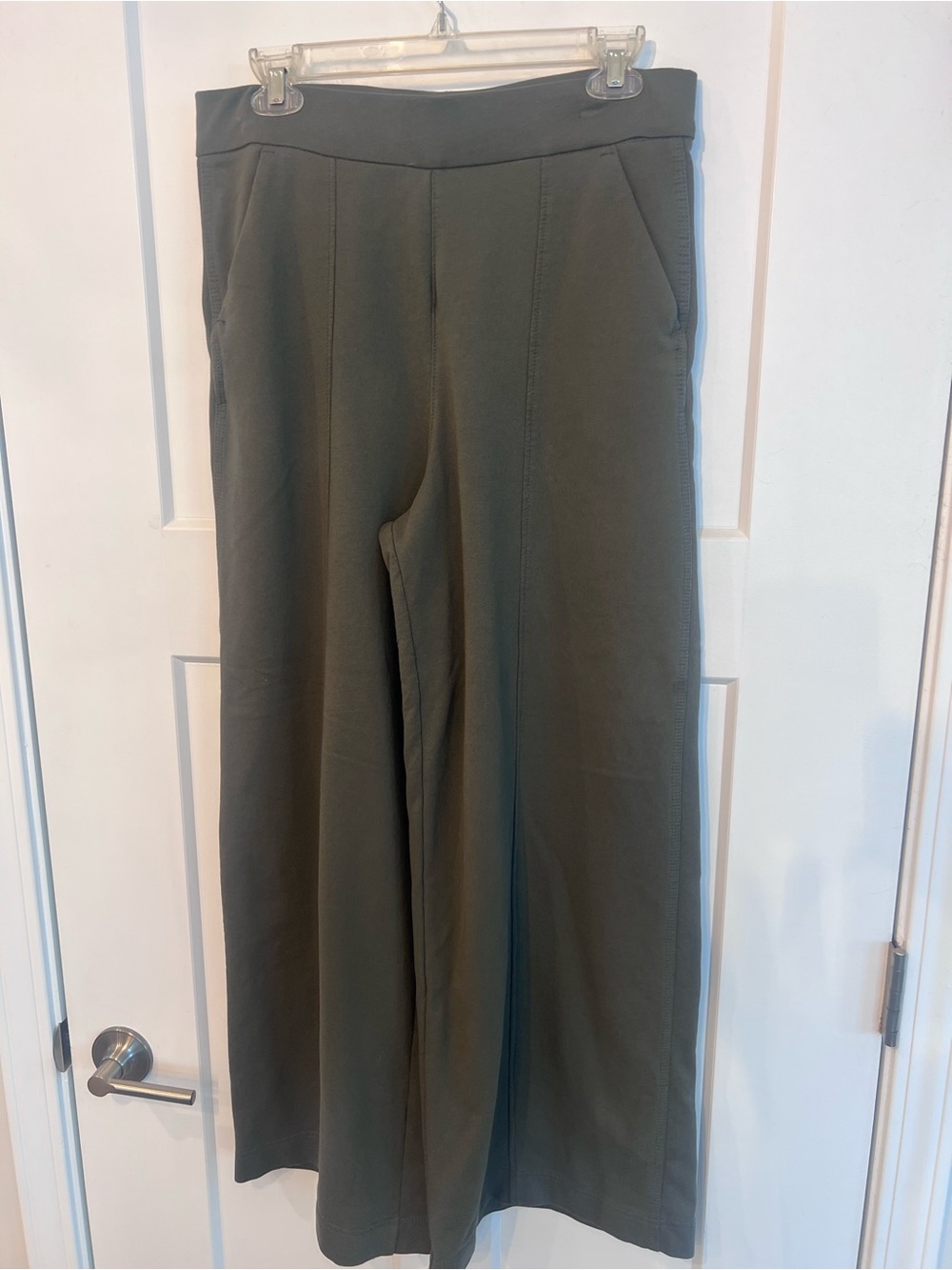 Wide Leg Pull-On Pants - Olive Green Lee Brand